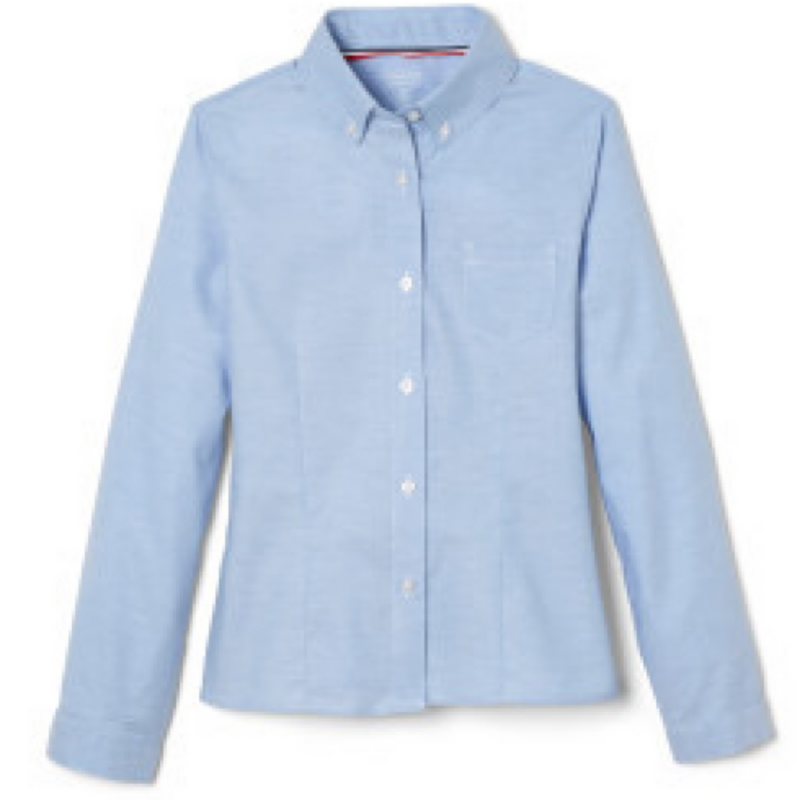 Girl's Long Sleeve Fitted Oxford Shirt