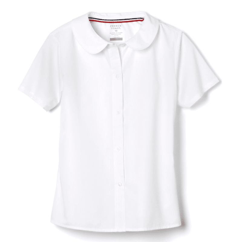 Arete Hall - Girl's Short Sleeve Peter Pan Blouse - No Logo - K-5