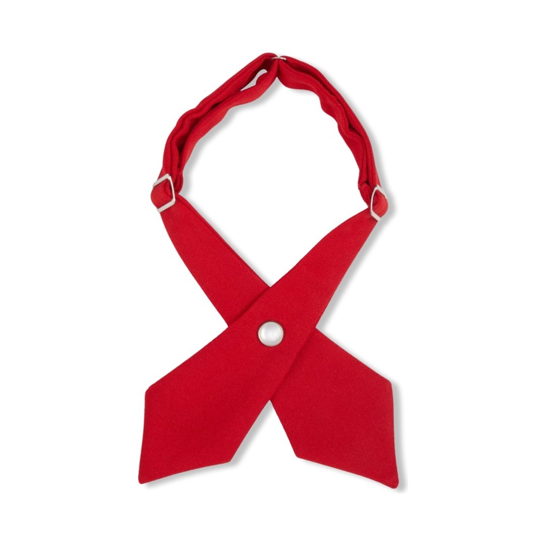 New Testament Christian School - Girl&#39;s Red Crossover Tie