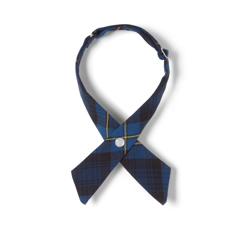 KINGS ACADEMY-CA - Girl's Blue / Red  Plaid Crossover Tie - One Size