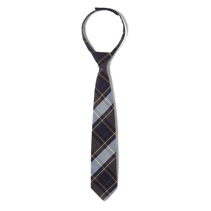 White Horse Academy  - Boys Blue/Gold Plaid Adjustable Tie