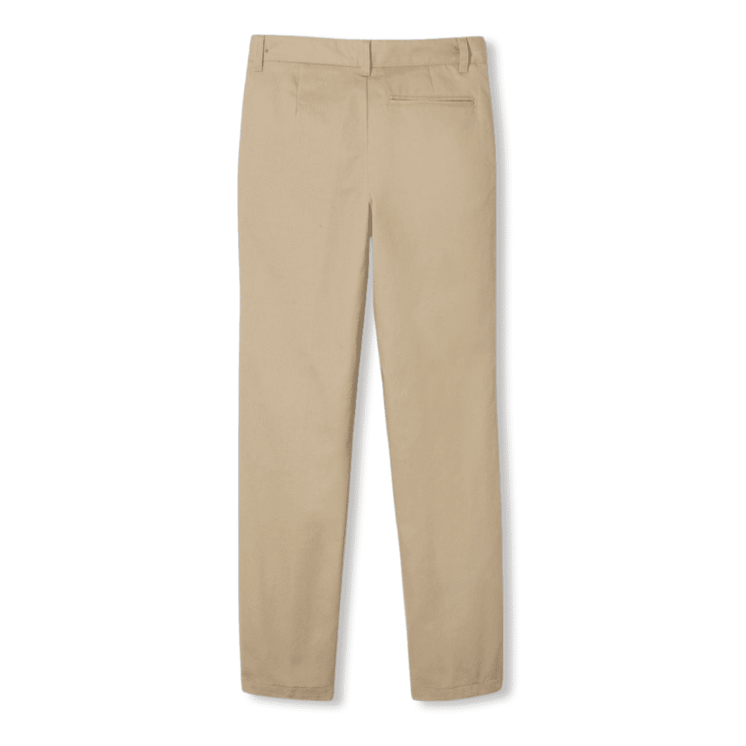 Boys' Flat Front Relaxed Slim Fit Twill Pants