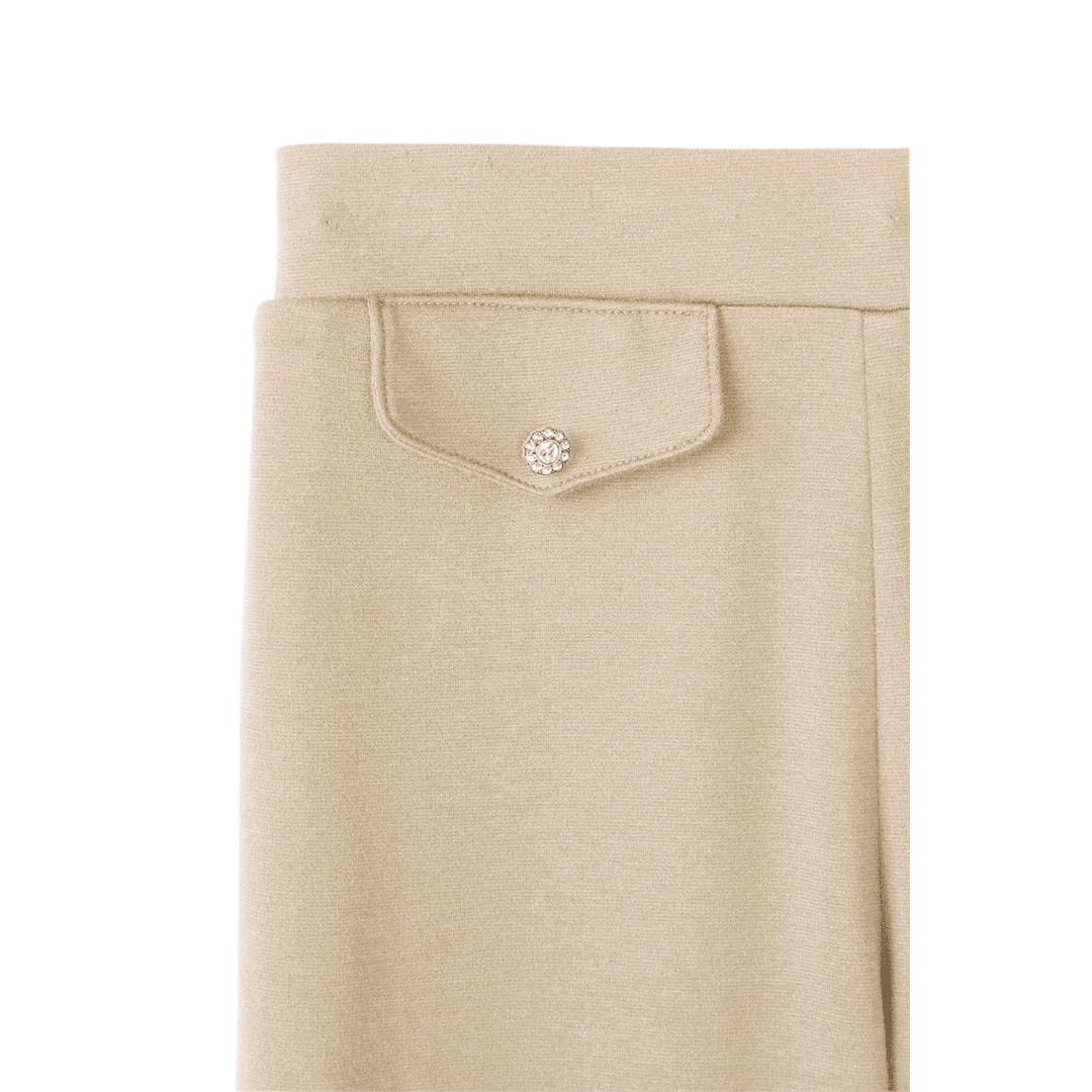 Girls' Pull-On Straight Fit Stretch Ponte Pant with Rhinestones