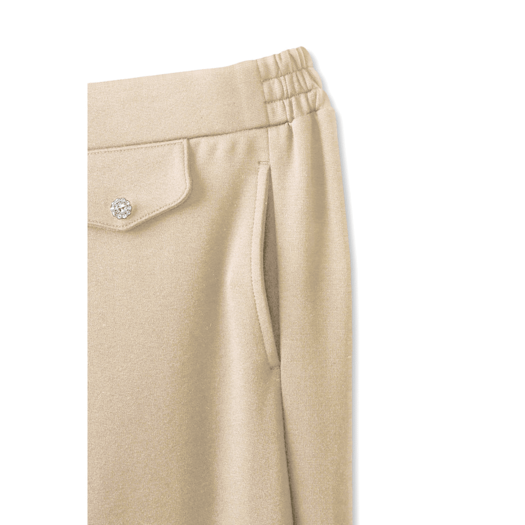 Girls' Pull-On Straight Fit Stretch Ponte Pant with Rhinestones