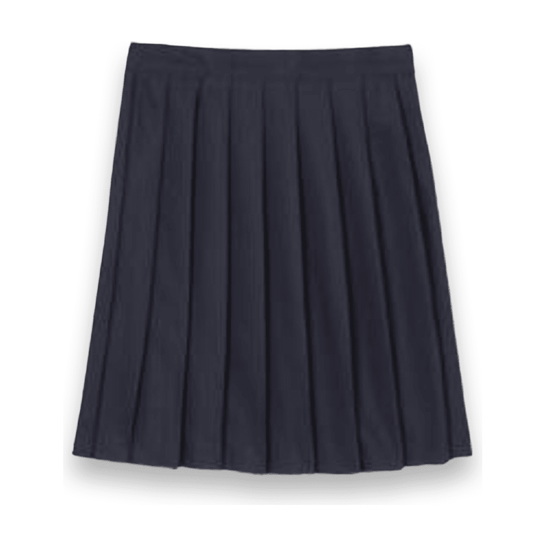 Womens Pleated Skirt Below The Knee - Navy