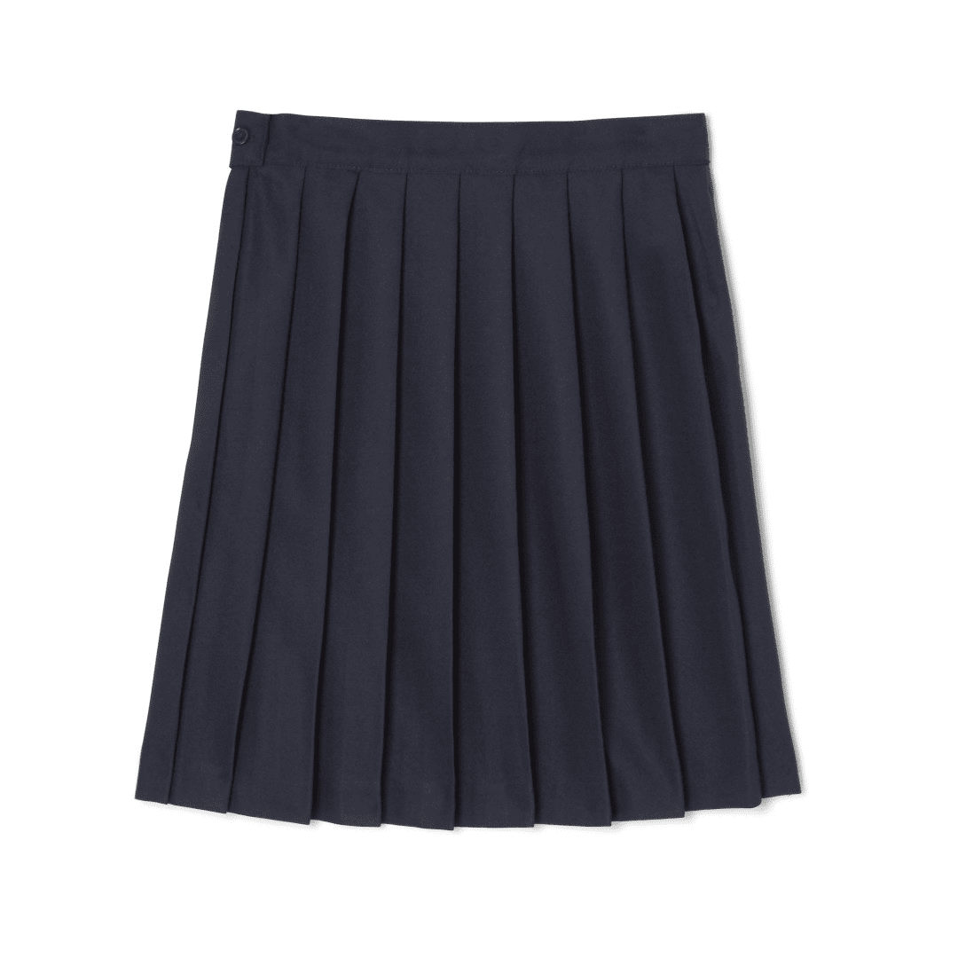 Girl s At The Knee Pleated Skirt Plus Size Navy Metro School Uniforms