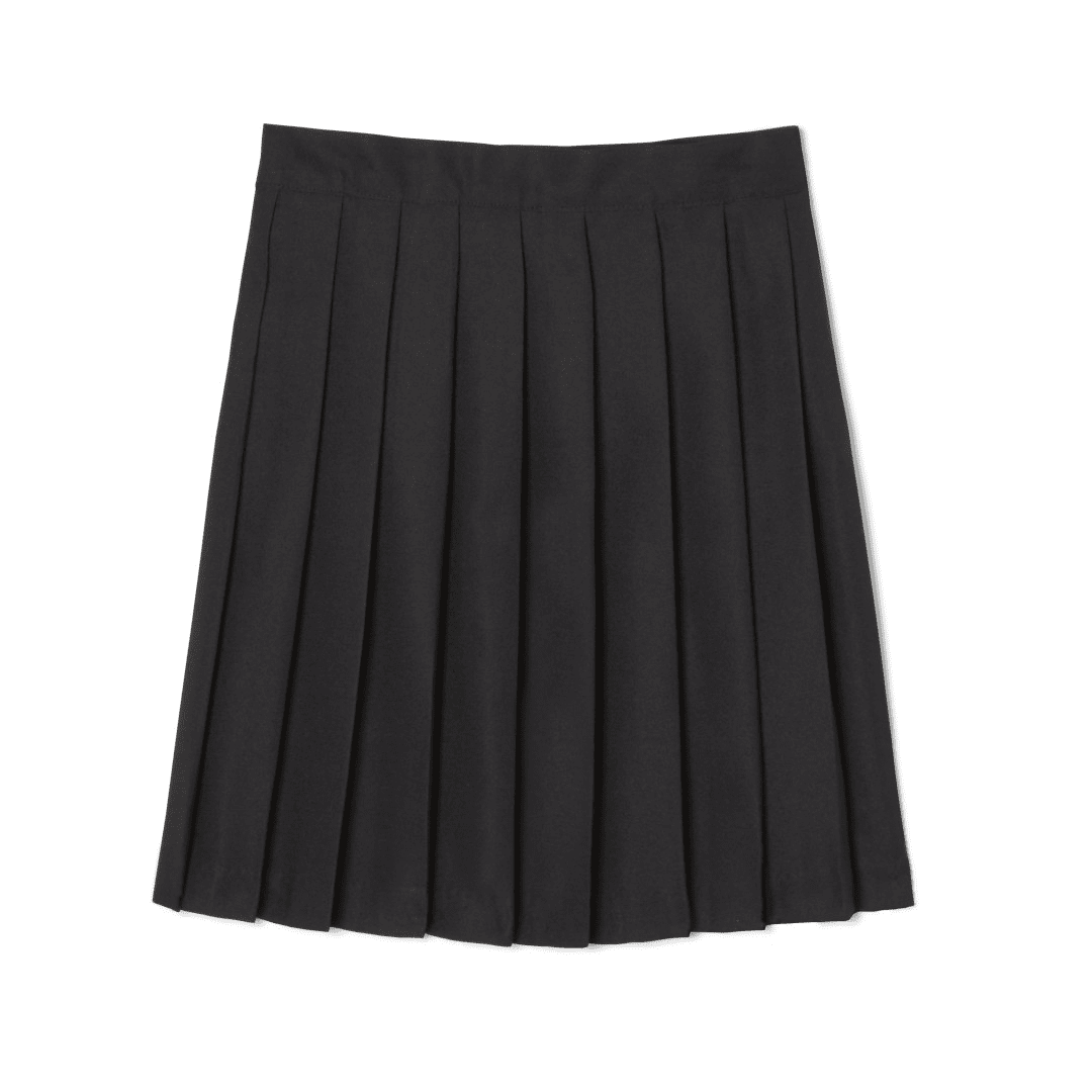 Girl&#39;s At The Knee Pleated Skirt - Plus Size - Black