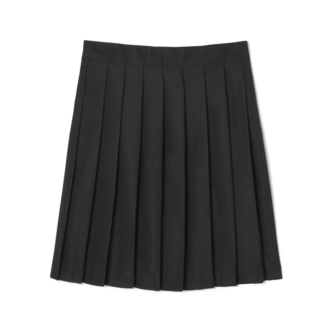 Girl&#39;s At The Knee Pleated Skirt - Plus Size - Black