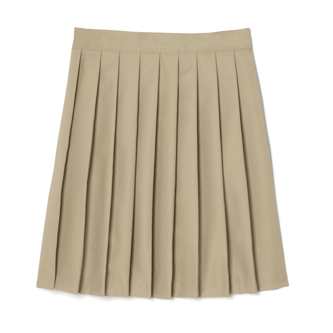 Girl&#39;s At The Knee Pleated Skirt - Khaki