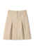 At The Knee Box Pleat Skirt with Pockets - Khaki