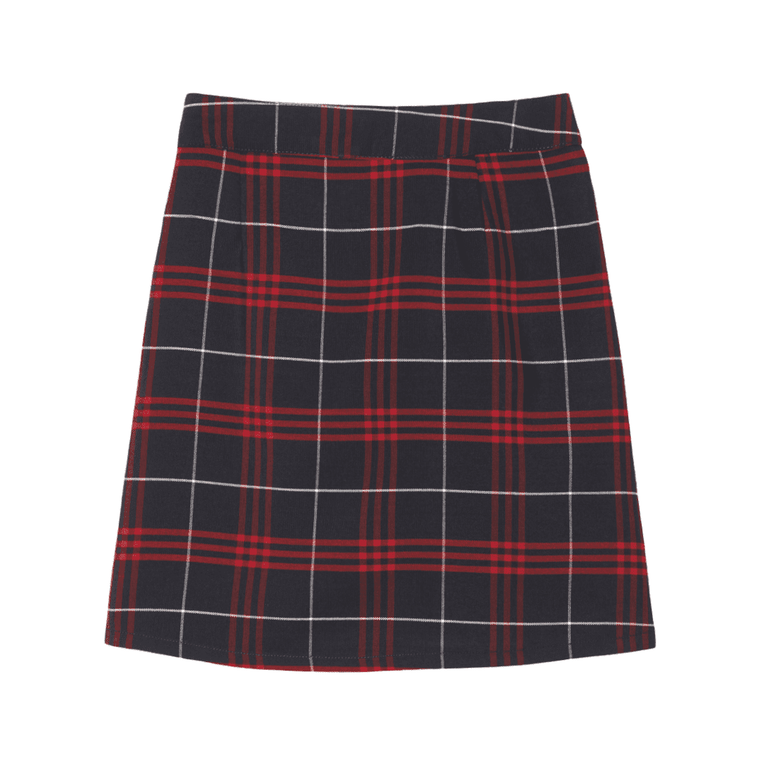 Women's Plaid Pleated 2-Tab Scooter - Navy / Red