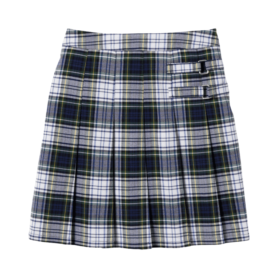 Women&#39;s Plaid Pleated 2-Tab Scooter  - Navy / White