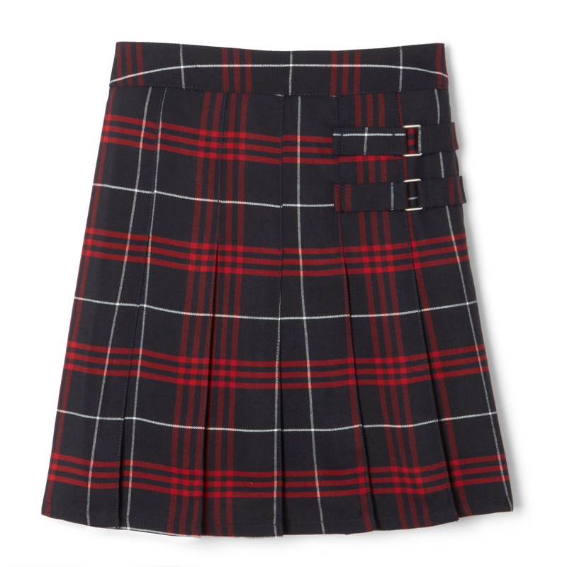 St. Anne Catholic School - Girl's Navy/Red Plaid Pleated 2-Tab Scooter