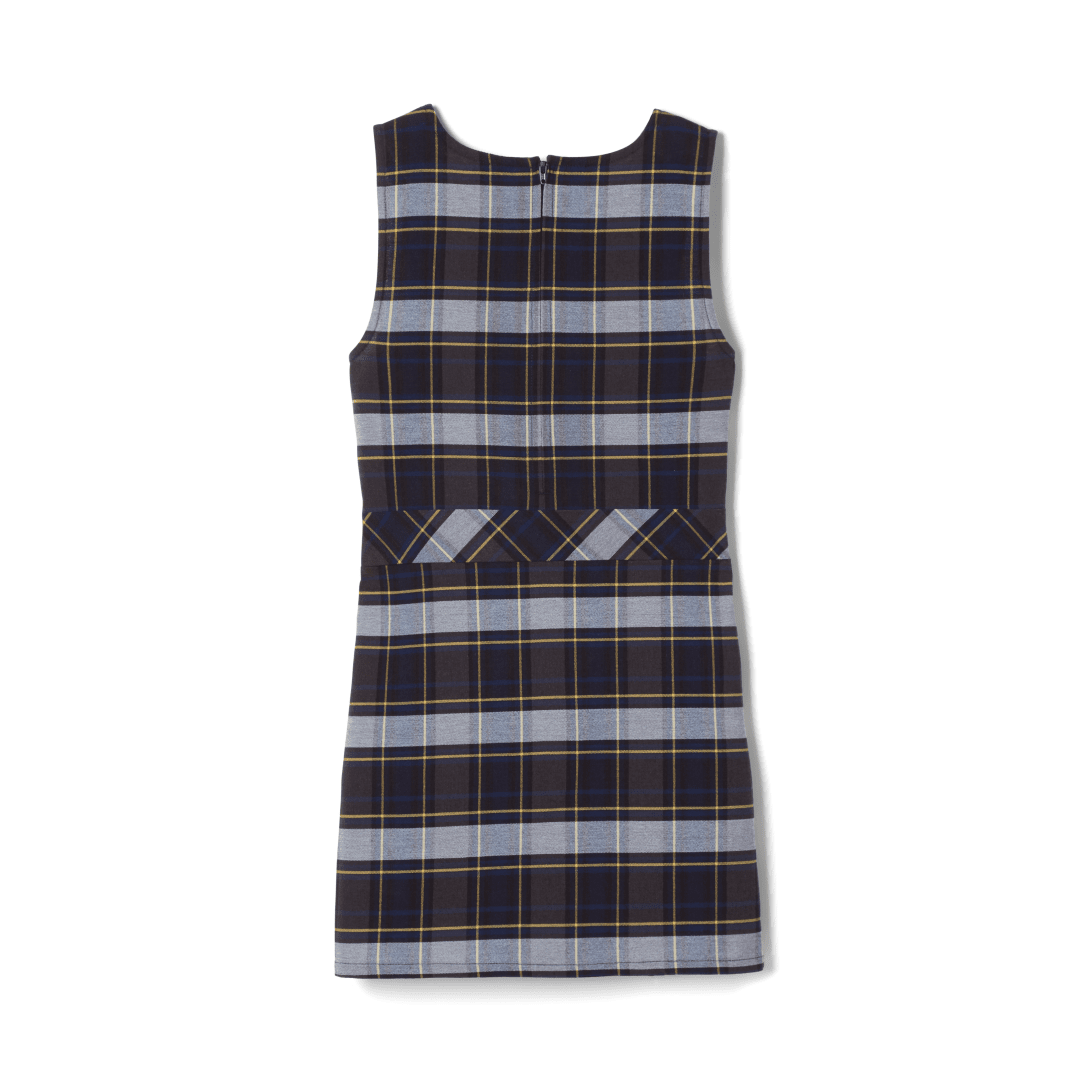 Kidz Biz - Plaid Box Pleat Jumper Blue & Gold Plaid