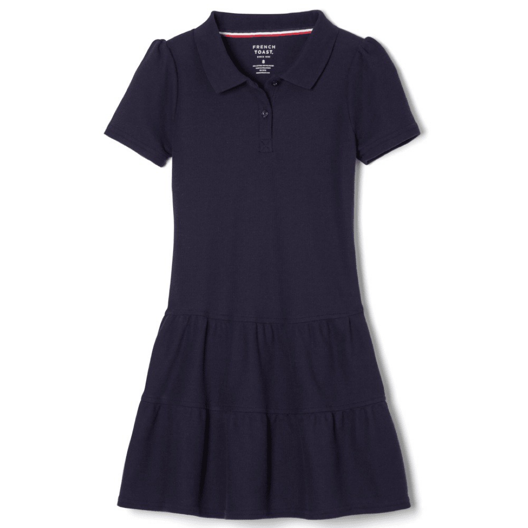 Short Sleeve Ruffle Piqué Polo Dress