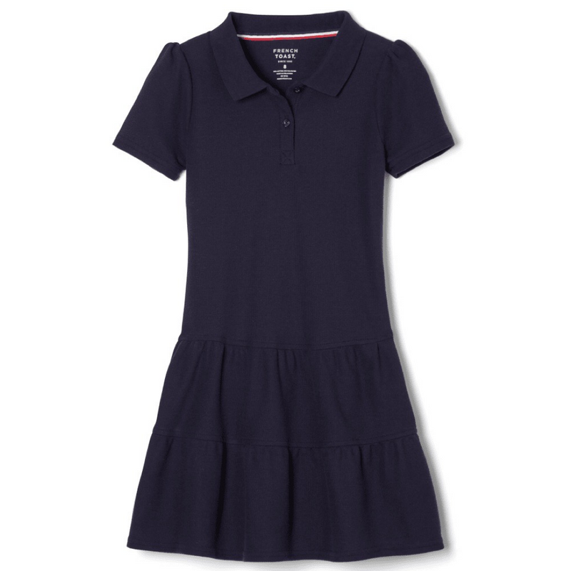 Short Sleeve Ruffle Piqué Polo Dress