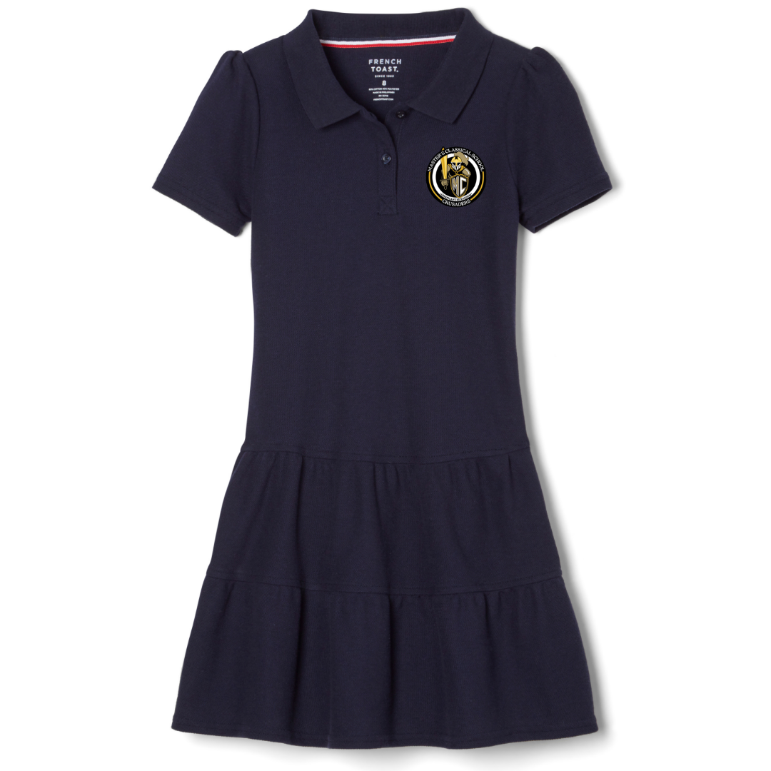 The Masters Class  - Girl's Short Sleeve Ruffle Piqué Polo Dress