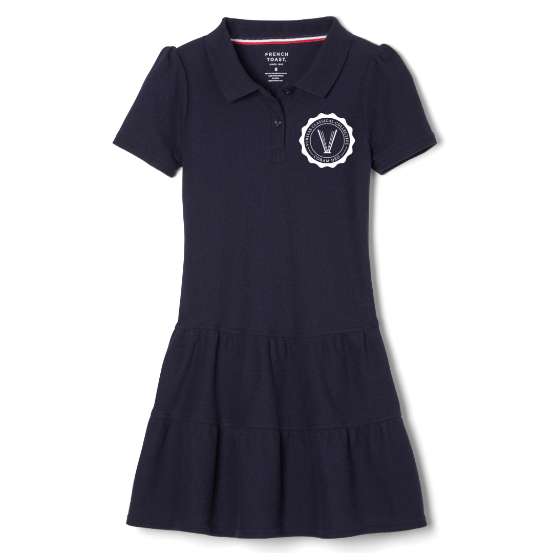 Veritas Classical - AR - Girl's Short Sleeve Ruffle Piqué Polo Dress