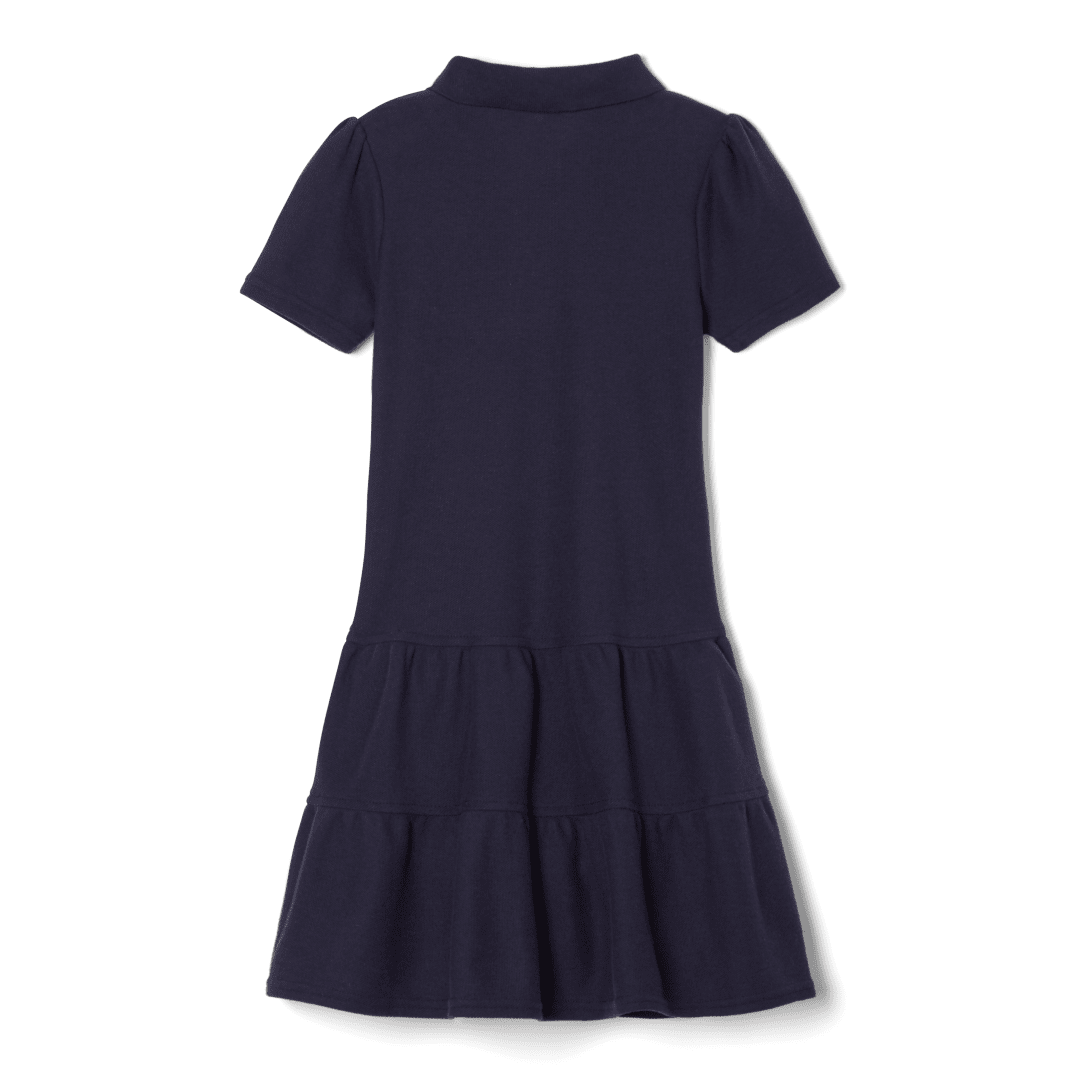 Short Sleeve Ruffle Piqué Polo Dress