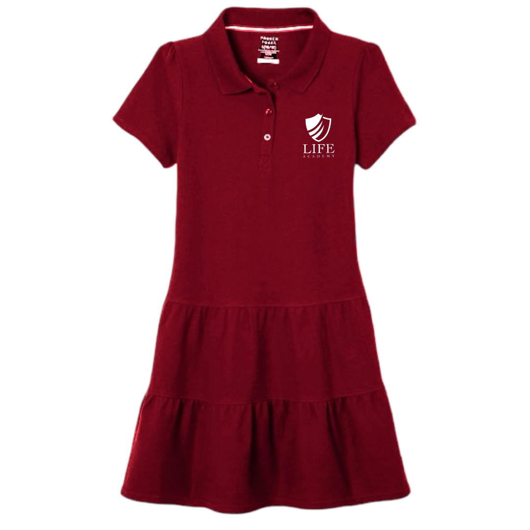 Life Academy - IN - Girl's Short Sleeve Ruffle Piqué Polo Dress