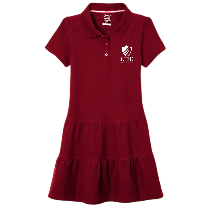 Life Academy - IN - Girl's Short Sleeve Ruffle Piqué Polo Dress
