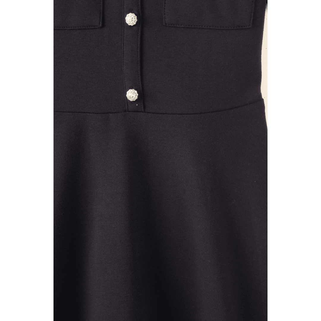 Girl&#39;s Stretch Ponte Dress with Rhinestone Buttons