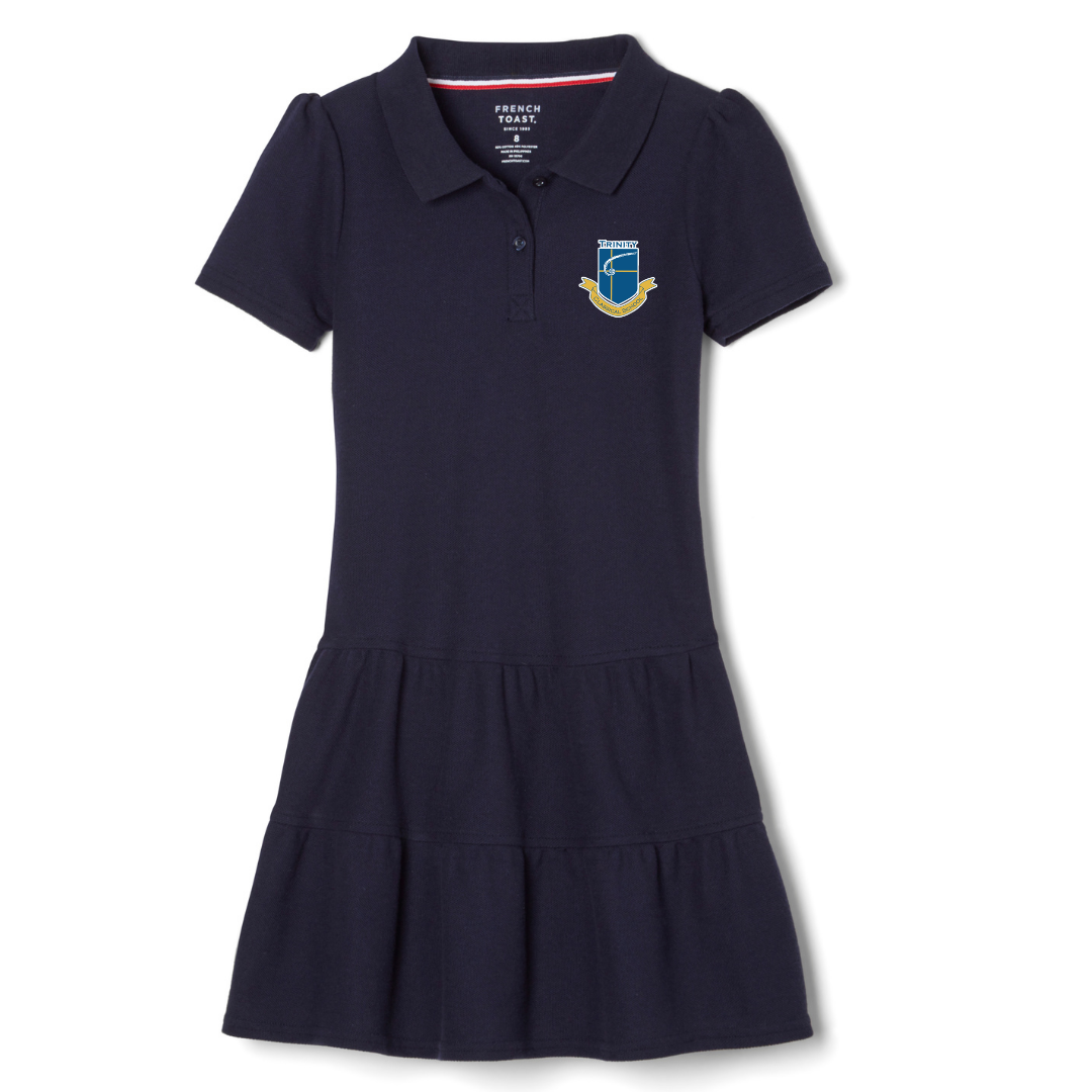 Trinity Classical School - Girl's Short Sleeve Ruffle Piqué Polo Dress