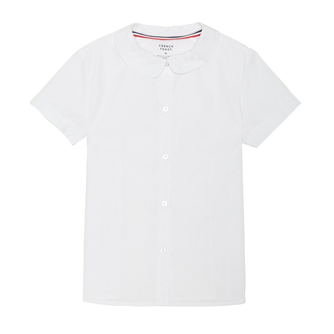 Jackson Walnut Park - Short Sleeve Peter Pan Blouse - White