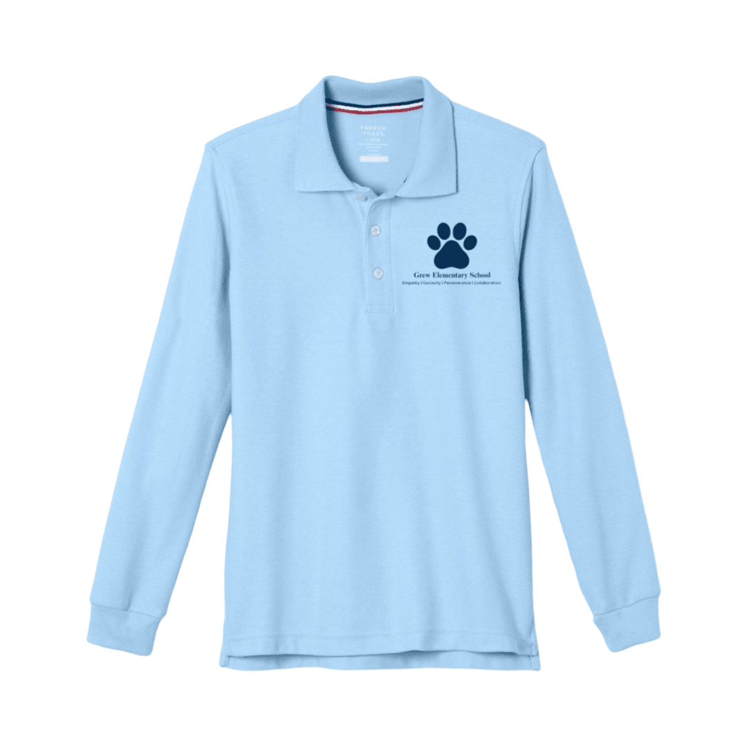 Henry Grew Elementary Long Sleeve Light Blue Polo - Adult