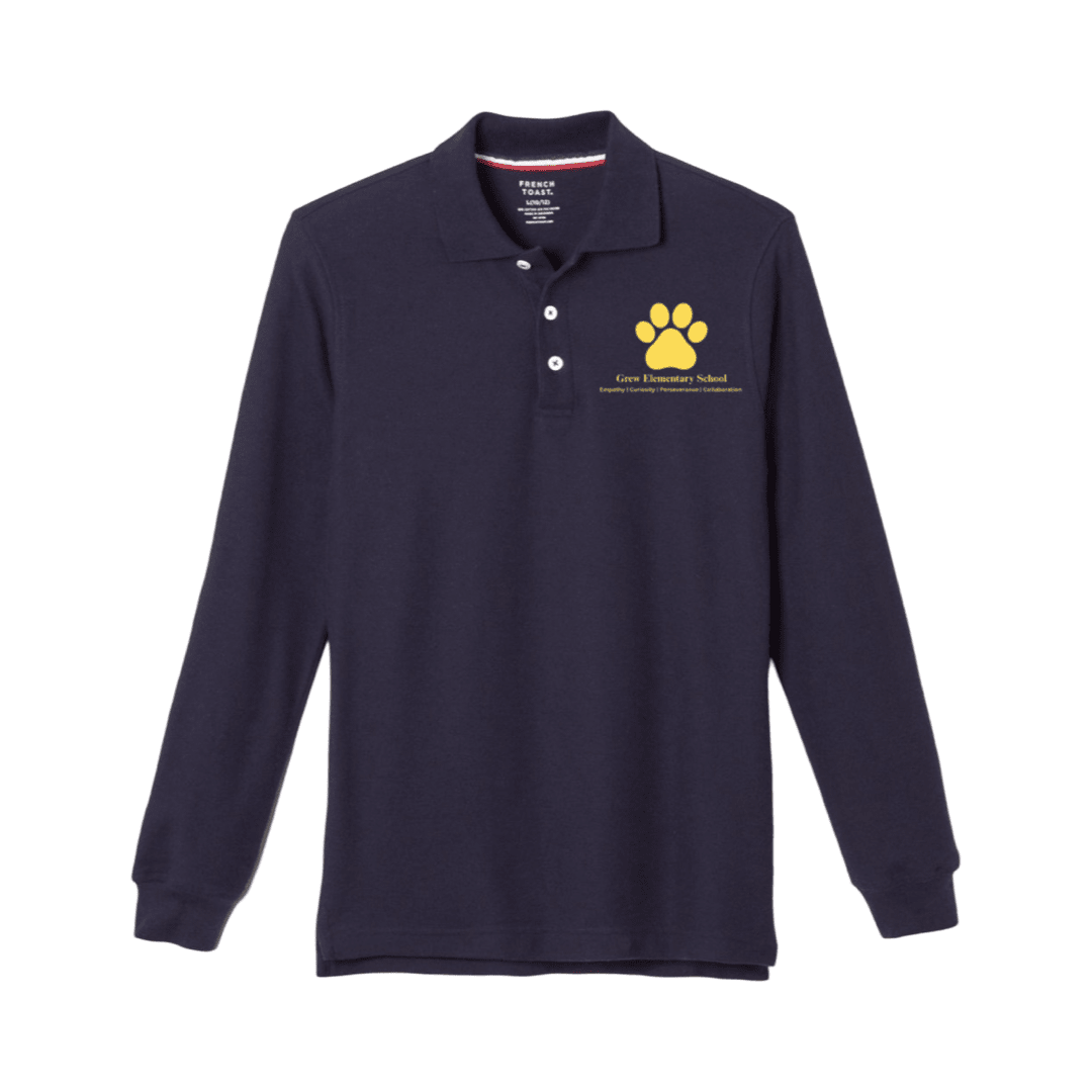 Henry Grew Elementary Long Sleeve Navy Polo - Adult