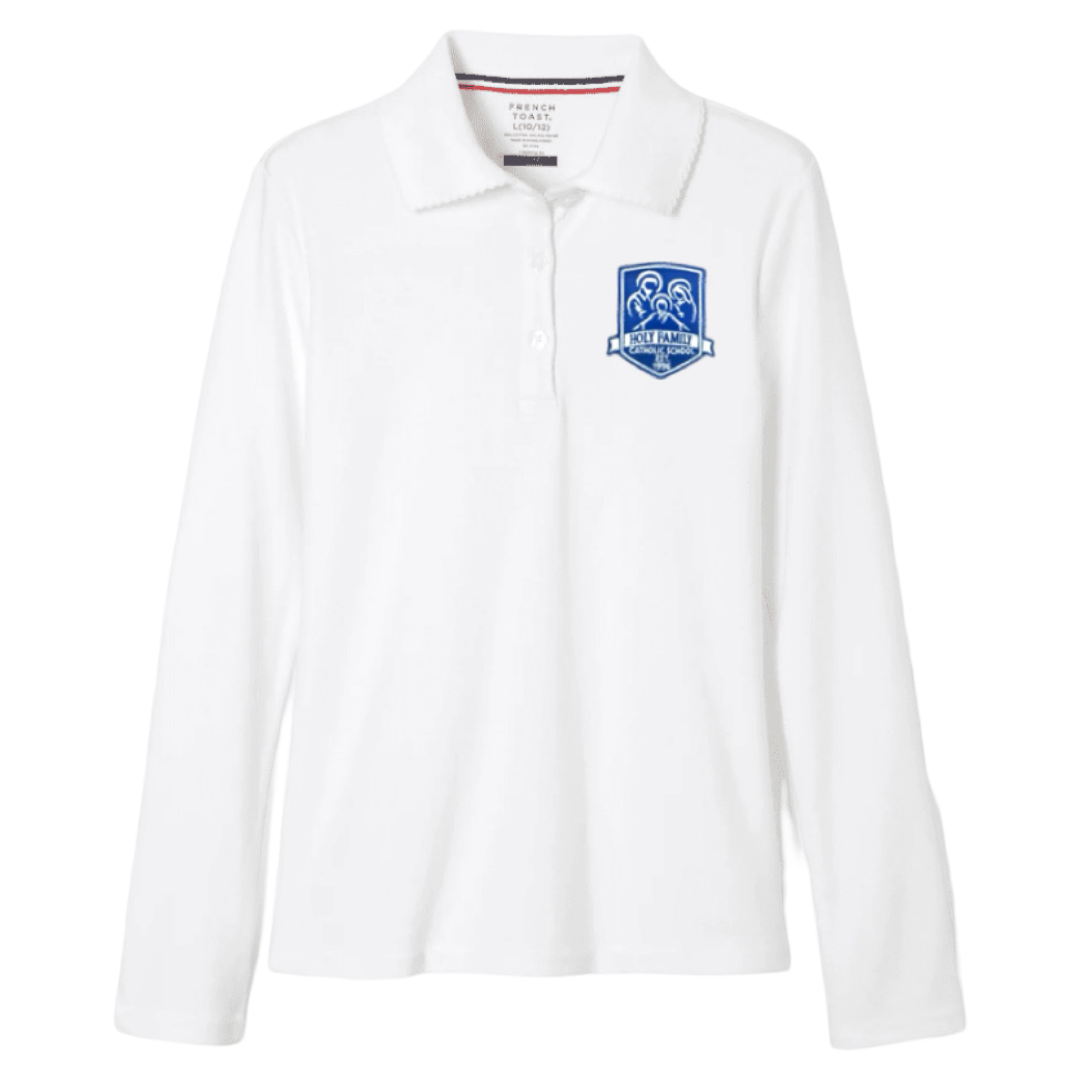 Holy Family Catholic School - Girl's Plus Size Long Sleeve Picot Collar Polo
