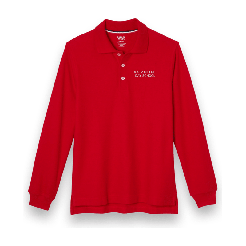 Katz Hillel Day School Long Sleeve Red Polo - Kids