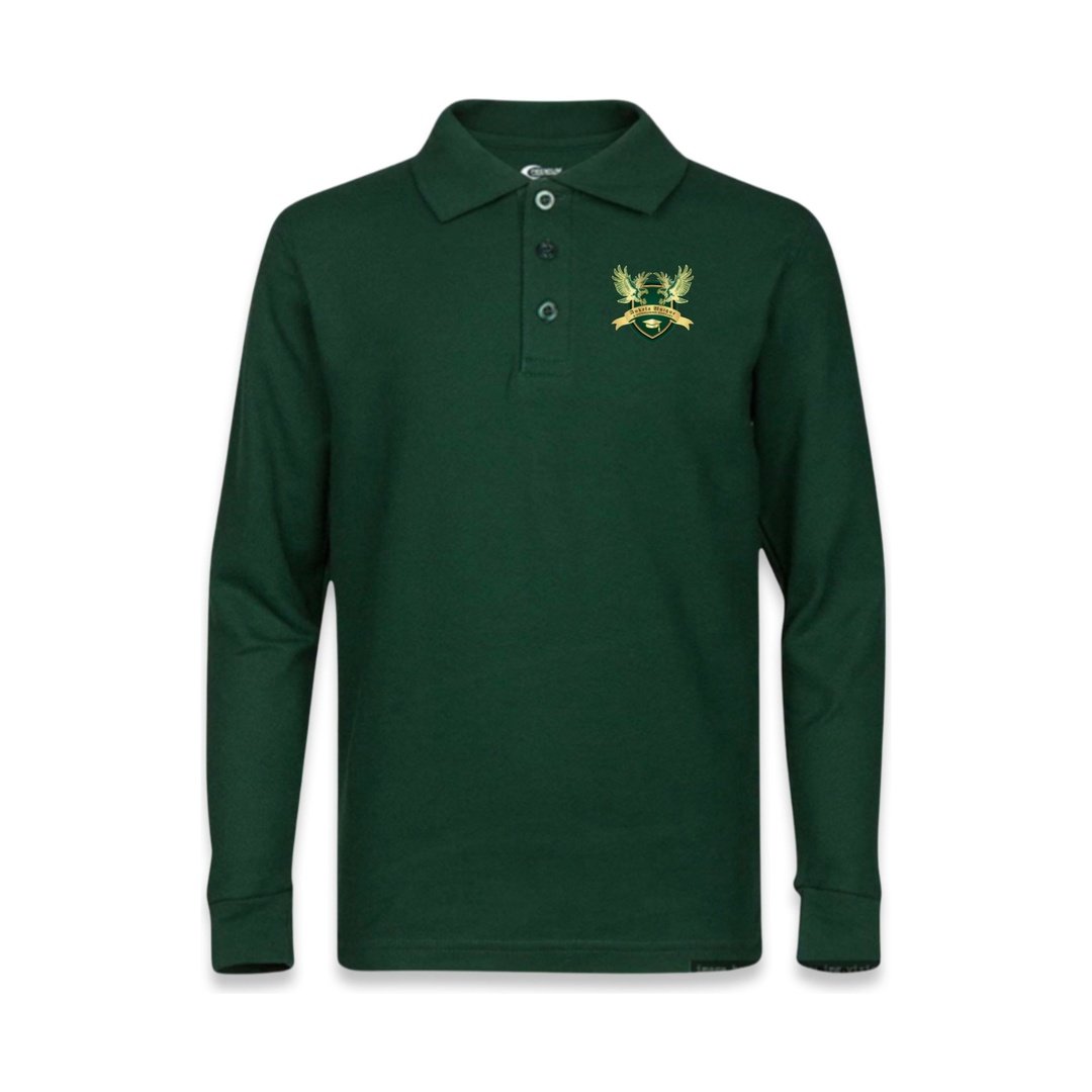 Aukela - Long Sleeve Hunter Green Polo - Adults
