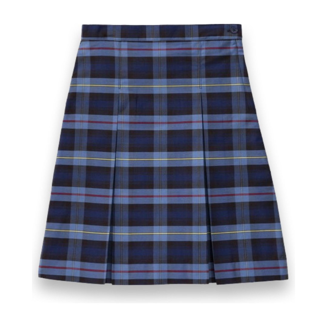 A Juniors Plaid Poly Cot Box Pleat Skirt P41 Metro School Uniforms