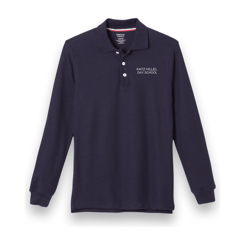 Katz Hillel Day School Long Sleeve Navy Polo - Kids