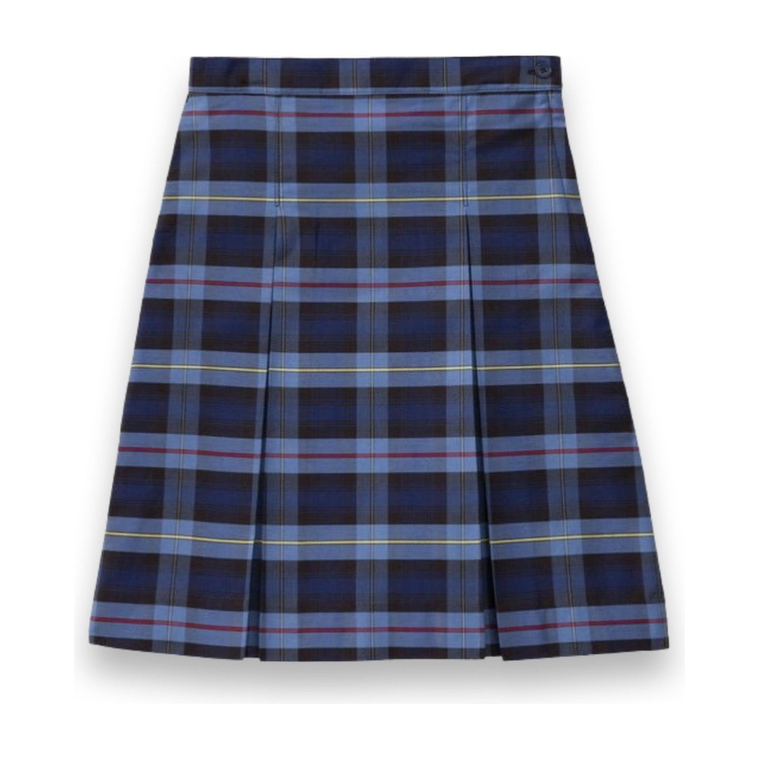 Plaid Polycot Box Pleat Skirt - Plus Size - P41
