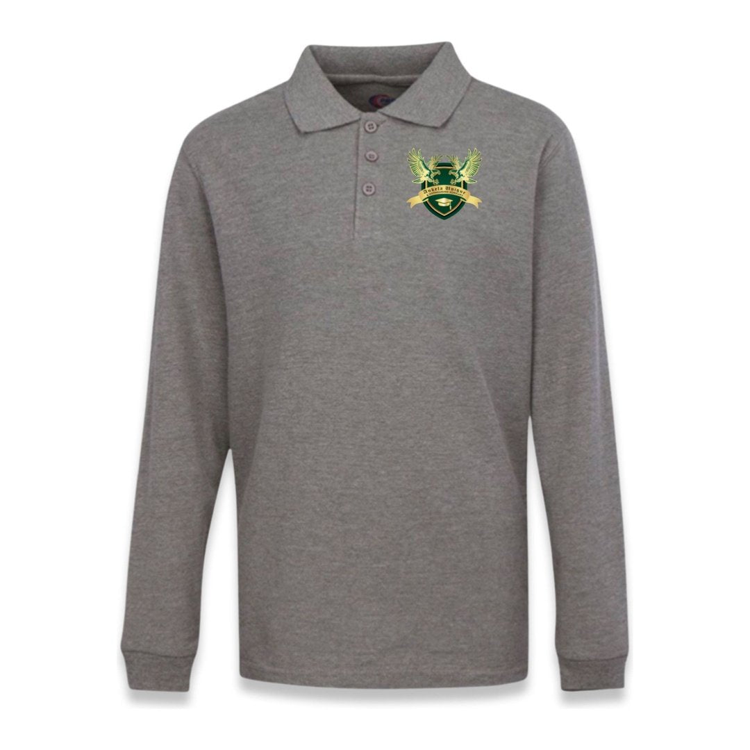 Aukela - Long Sleeve Grey Polo -Adults