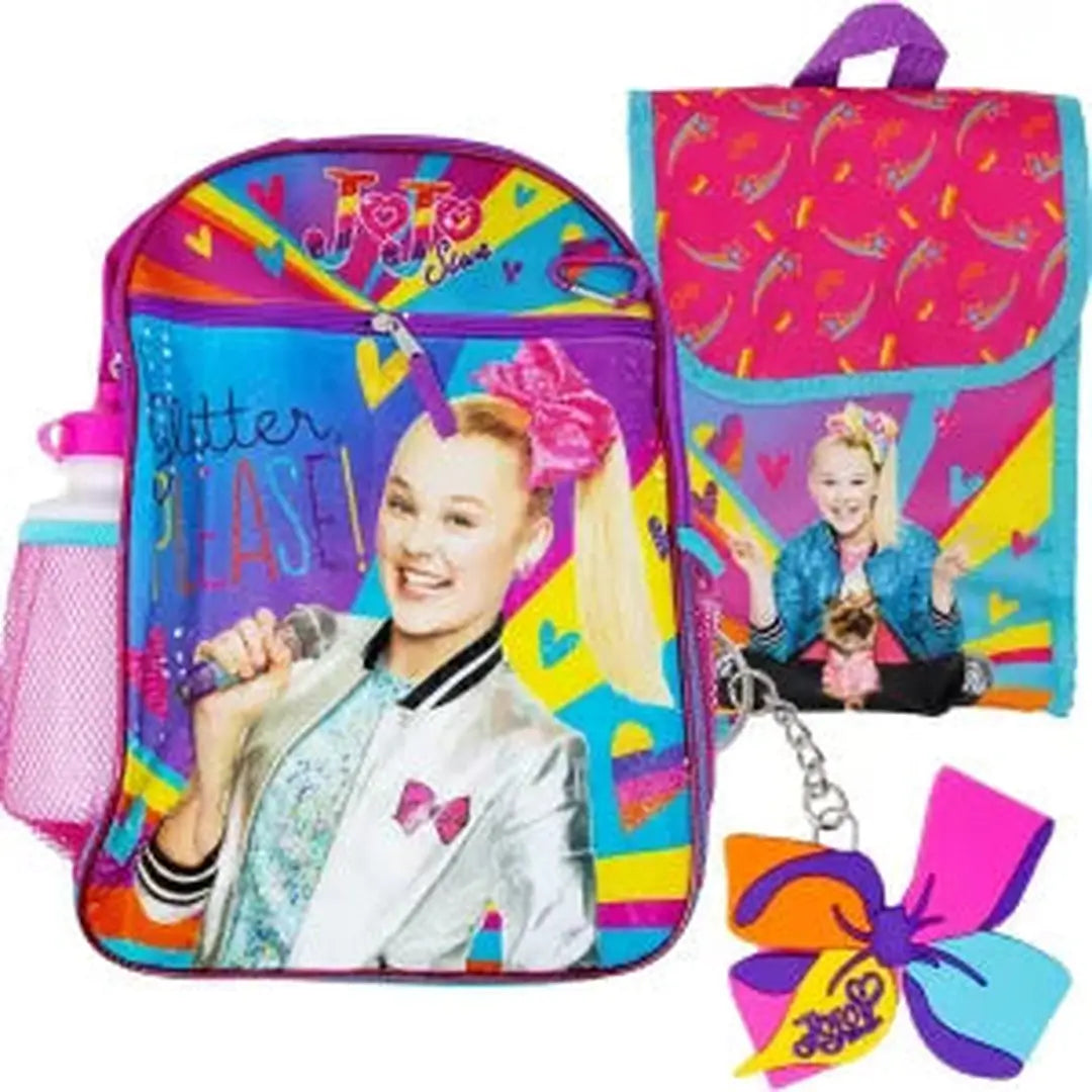 NWT JoJo Siwa School Backpack Lunch Box 5 pc Combo SET Bag Bow selling Cinch Sack NEW