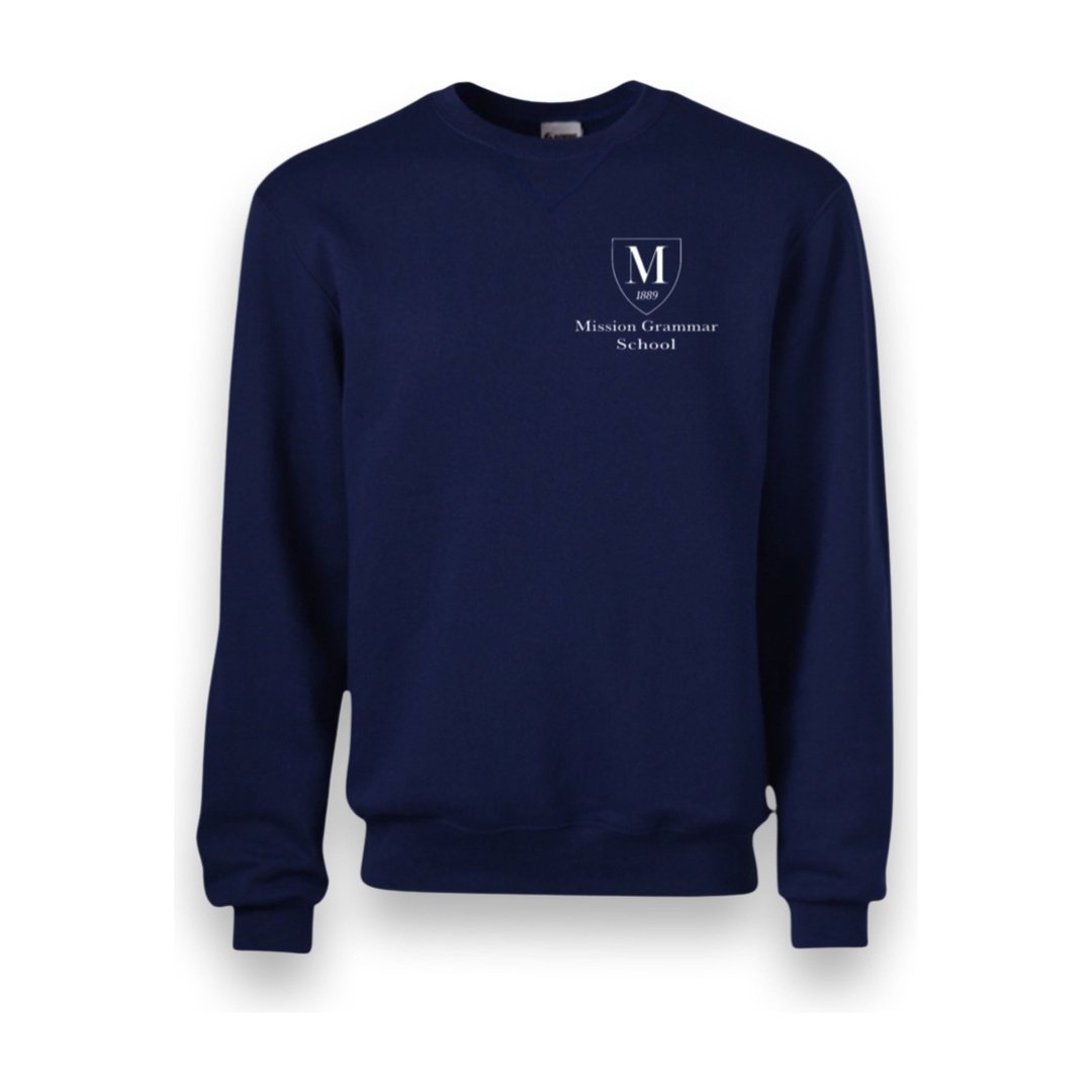 Mission Grammar Navy Crew Sweatshirt - Kids