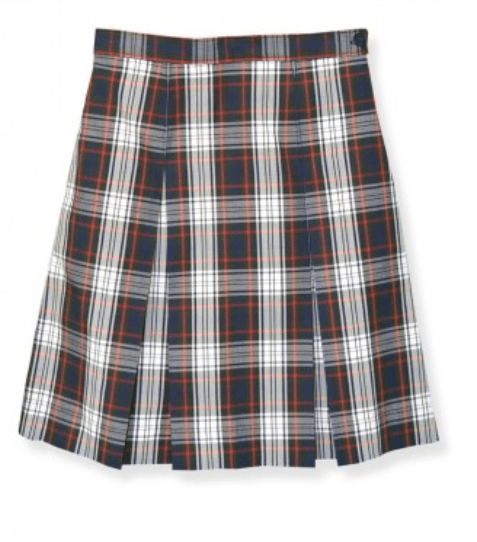 A+ Plaid Poly Cot Box Pleat Skirt  - P49