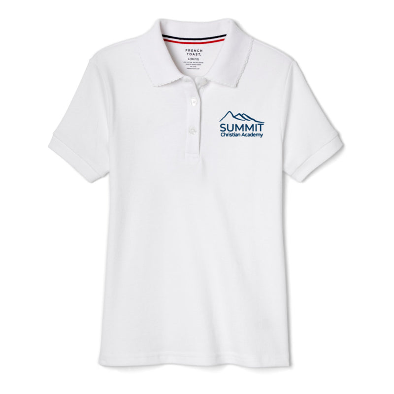 Summit Christian Academy - Girl's Plus Size Short Sleeve Picot Collar