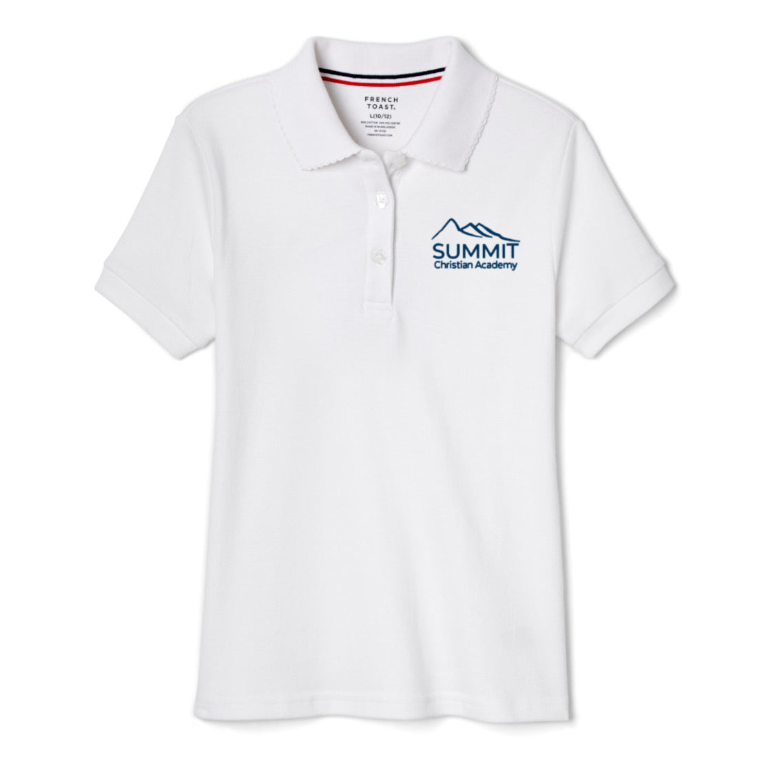 Summit Christian Academy - Girl's Plus Size Short Sleeve Picot Collar