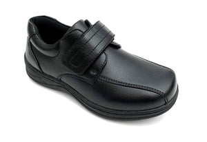 Boys Black Velcro Shoes - Boston School Uniform