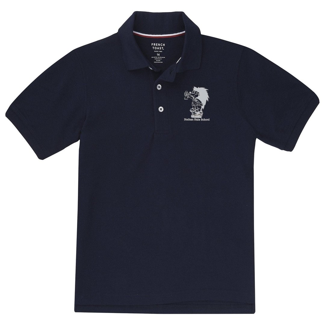 Nathan Hale Short Sleeve Navy Polo - Husky Kids