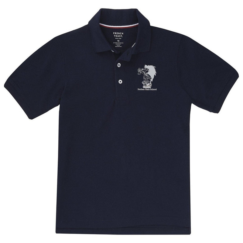Nathan Hale Short Sleeve Navy Polo - Kids