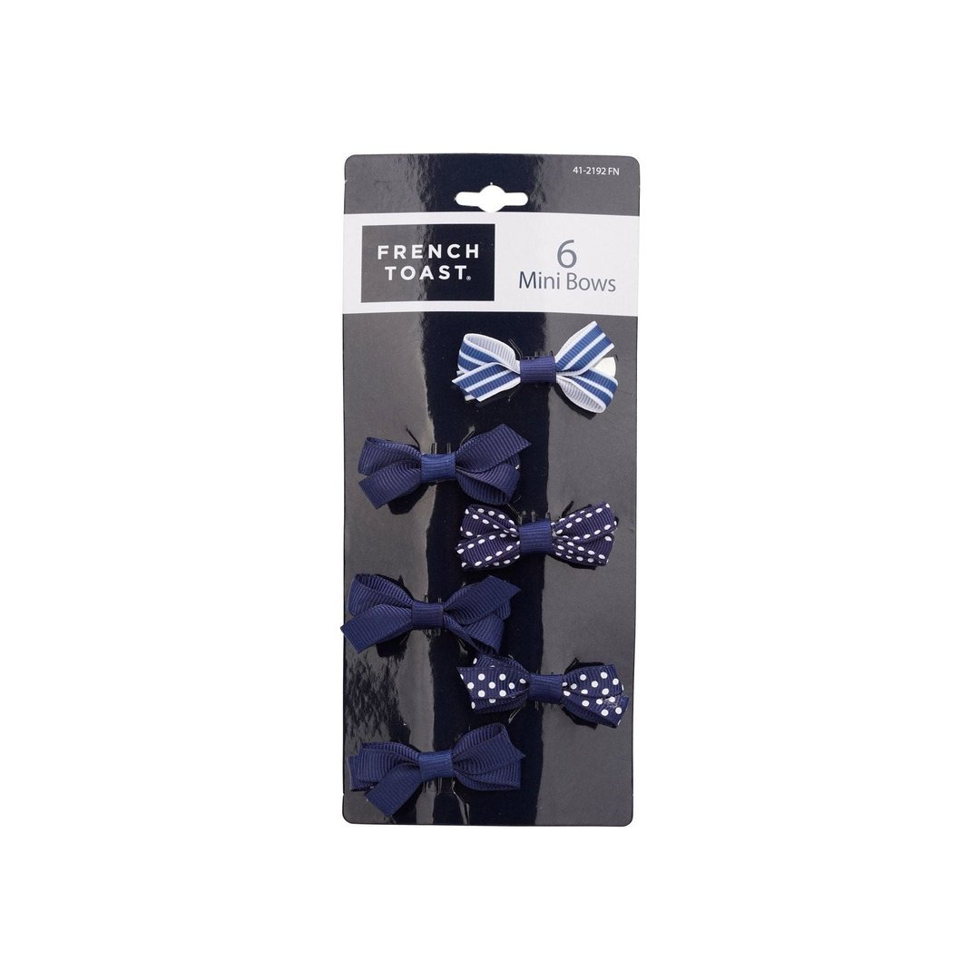 Mini Bow Barrettes- 6pk