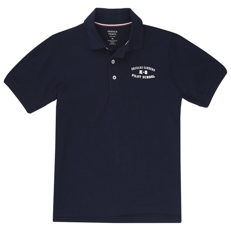 Orchard Gardens Navy Short Sleeve Polo - Husky Kids