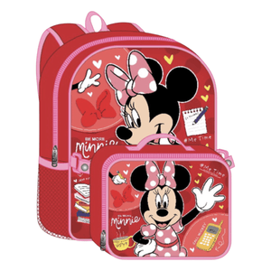 Minnie Mouse 16" Backpack W/ Detachable Lunch Bag