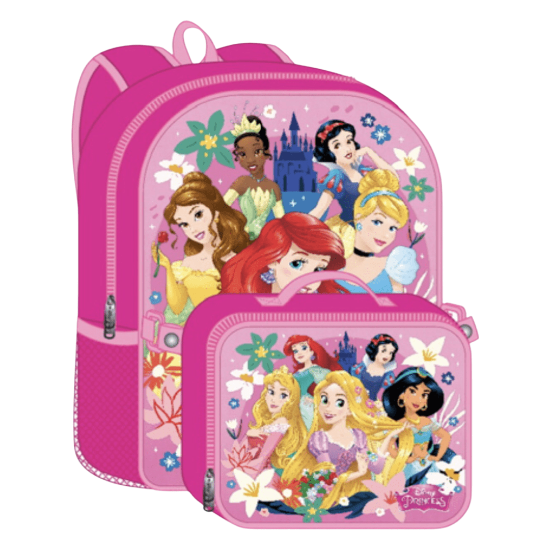 Disney Princess 16&quot; Backpack W/ Detachable Lunch Bag