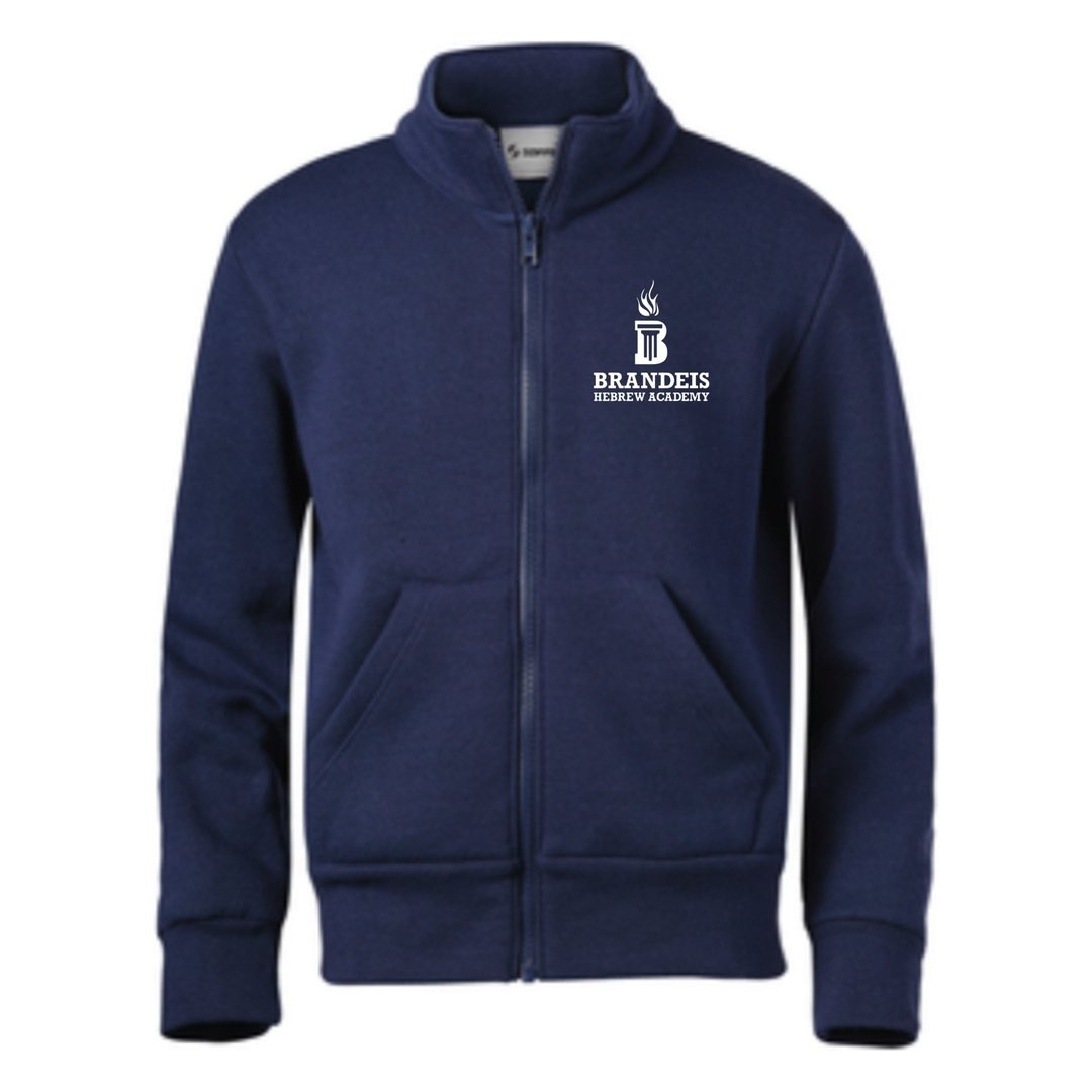 Brandeis Hebrew Academy Full Zip Mock Neck Sweatshirt - Adult